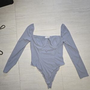 4th Reckless Ribbbed Blue Bodysuit